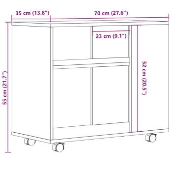 Beistelltisch Artisan-Eiche 70x35x55 cm Holzwerkstoff