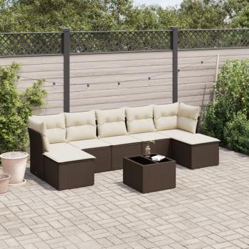 ARDEBO.de - 8-tlg. Garten-Sofagarnitur mit Kissen Braun Poly Rattan
