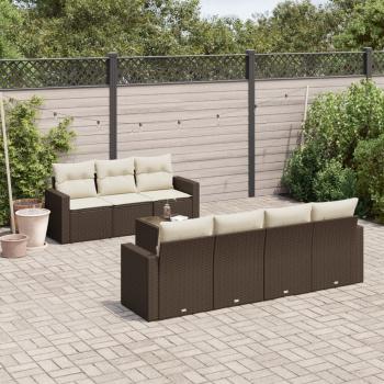 ARDEBO.de - 8-tlg. Garten-Sofagarnitur mit Kissen Braun Poly Rattan