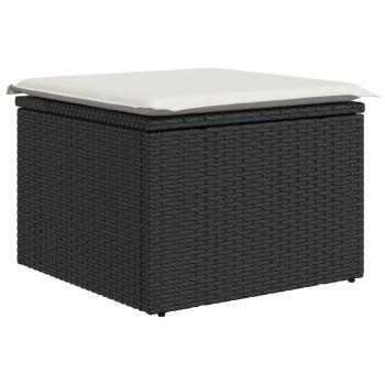 10-tlg. Garten-Sofagarnitur mit Kissen Braun Poly Rattan
