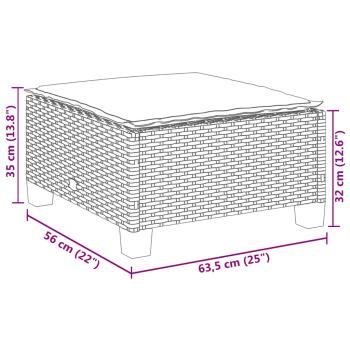 6-tlg. Garten-Sofagarnitur mit Kissen Beige Poly Rattan
