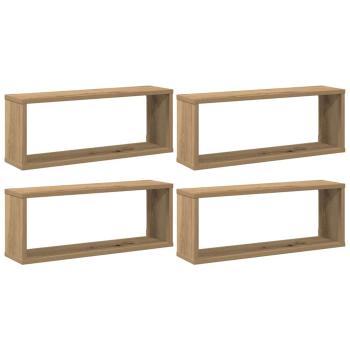 ARDEBO.de - Wandregale 4 Stk. Artisan-Eiche 60x15x23 cm Holzwerkstoff