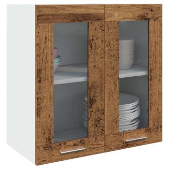 ARDEBO.de - Küchen-Wandschrank mit Glastüren Altholz-Optik 60x31x60 cm