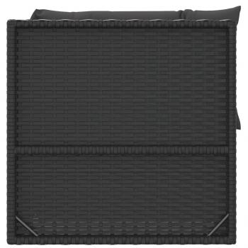 4-tlg. Garten-Lounge-Set mit Kissen Schwarz Poly Rattan