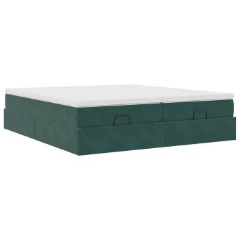 ARDEBO.de - Ottoman-Bett mit Matratzen Dunkelgrün 200x200 cm Samt