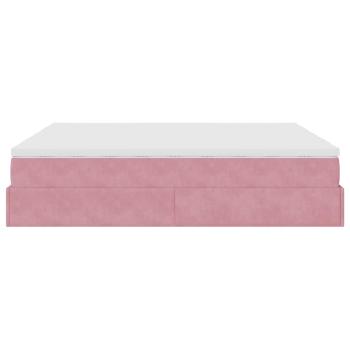 ARDEBO.de - Ottoman-Bett mit Matratzen Rosa 200x200 cm Samt