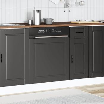 Geschirrspülerblende Porto Schwarz 60x1,5x67 cm Holzwerkstoff
