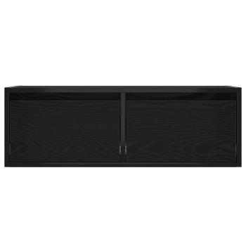 TV-Schrank mit LED-Leuchten Schwarz Eichen-Optik 75x35,5x25 cm
