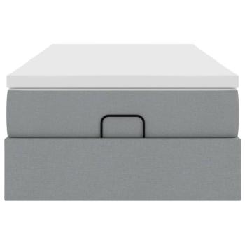 Ottoman-Bett mit Matratze Hellgrau 90x190 cm Stoff