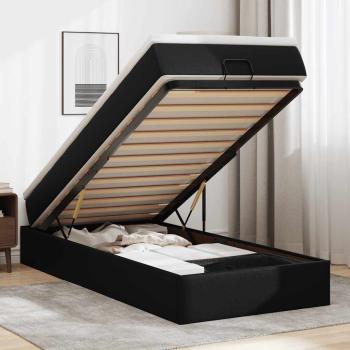ARDEBO.de - Ottoman-Bett mit Matratze Schwarz 80x200 cm Kunstleder