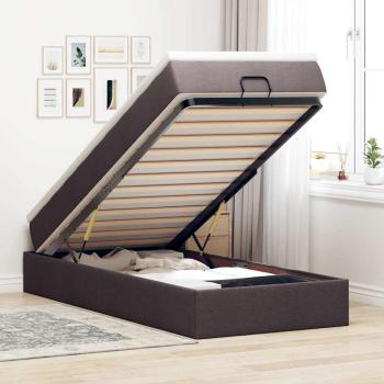 ARDEBO.de - Ottoman-Bett mit Matratze Dunkelbraun 80x200 cm Stoff