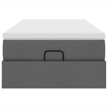 Ottoman-Bett mit Matratze Dunkelgrau 100x200 cm Stoff