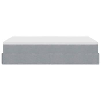 Ottoman-Bett mit Matratze Hellgrau 120x190 cm Stoff