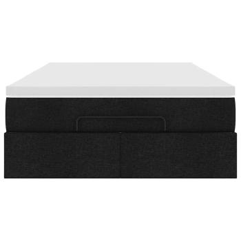 Ottoman-Bett mit Matratze Schwarz 120x200 cm Stoff