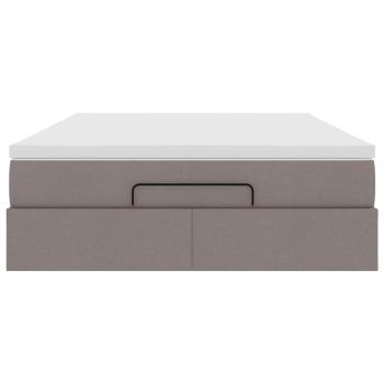 Ottoman-Bett mit Matratze Taupe 140x200 cm Stoff