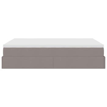 Ottoman-Bett mit Matratze Taupe 140x200 cm Stoff