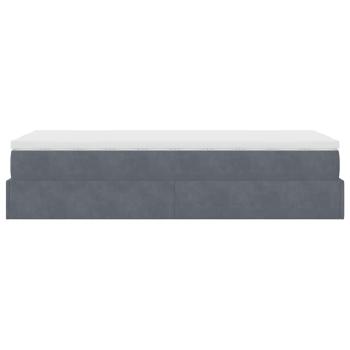 Ottoman-Bett mit Matratze Dunkelgrau 80x200 cm Samt
