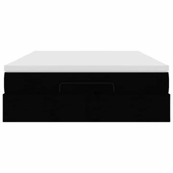 Ottoman-Bett mit Matratze Schwarz 140x200 cm Stoff