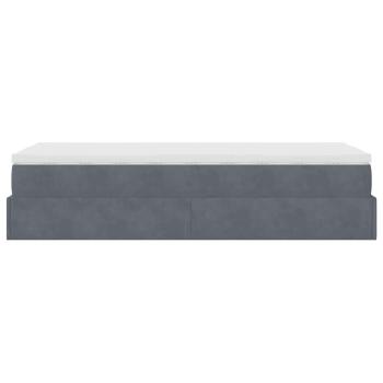 Ottoman-Bett mit Matratze Dunkelgrau 90x200 cm Samt