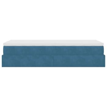 Ottoman-Bett mit Matratze Dunkelblau 90x190 cm Samt