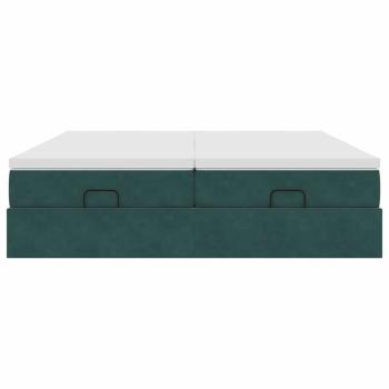 Ottoman-Bett mit Matratzen Dunkelgrün 160x200 cm Samt
