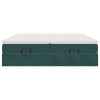 Ottoman-Bett mit Matratzen Dunkelgrün 180x200 cm Samt