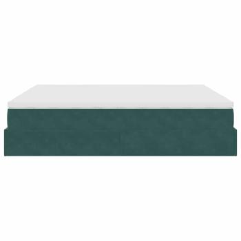Ottoman-Bett mit Matratzen Dunkelgrün 180x200 cm Samt