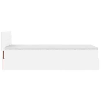 ARDEBO.de - Ottoman-Bett mit Matratze Weiß 90x190 cm Kunstleder