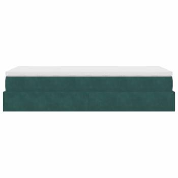 Ottoman-Bett mit Matratze Dunkelgrün 90x200 cm Samt