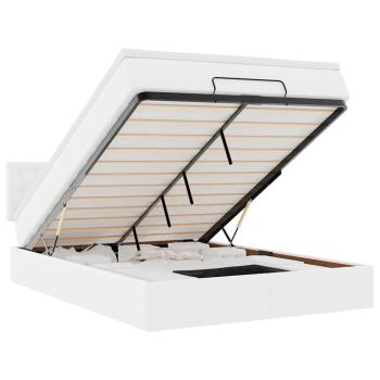 Ottoman-Bett mit Matratze Weiß 140x200 cm Kunstleder