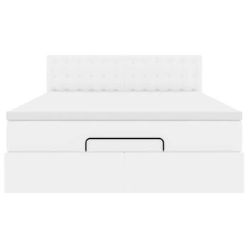 Ottoman-Bett mit Matratze Weiß 140x200 cm Kunstleder
