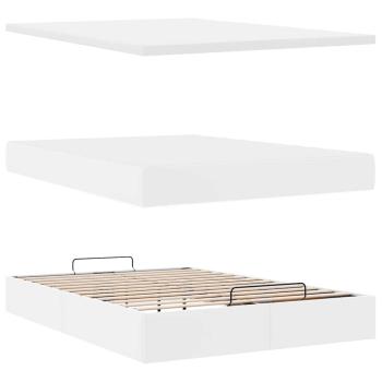 Ottoman-Bett mit Matratze Weiß 140x200 cm Kunstleder