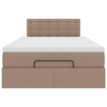 Ottoman-Bett mit Matratze Cappuccino-Braun 120x200cm Kunstleder