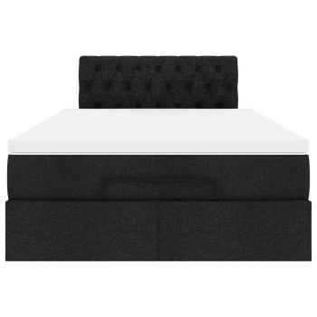 Ottoman-Bett mit Matratze Schwarz 120x200 cm Stoff