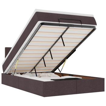 Ottoman-Bett mit Matratze Dunkelbraun 120x200 cm Stoff
