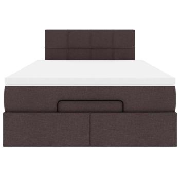Ottoman-Bett mit Matratze Dunkelbraun 120x200 cm Stoff
