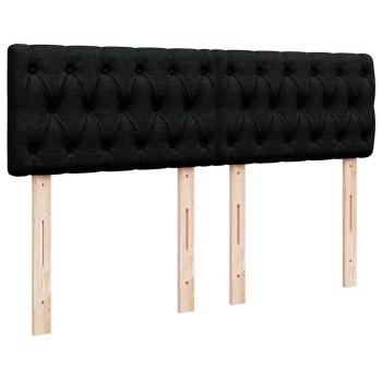 Ottoman-Bett mit Matratze Schwarz 140x200 cm Stoff
