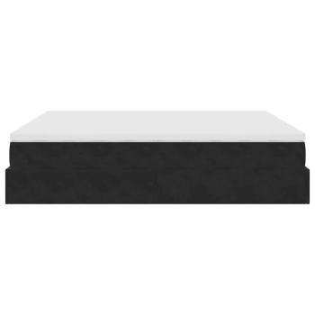 Ottoman-Bett mit Matratzen Schwarz 200x200 cm Samt