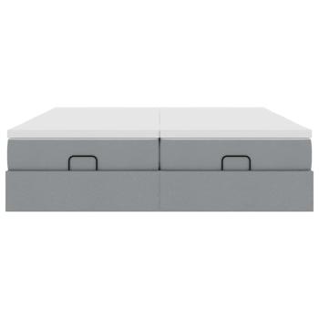 Ottoman-Bett mit Matratzen Hellgrau 200x200 cm Stoff