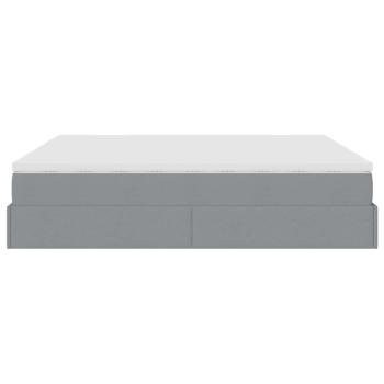 Ottoman-Bett mit Matratzen Hellgrau 200x200 cm Stoff