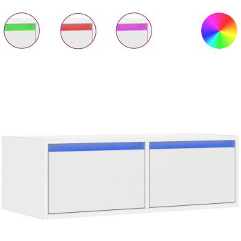 TV-Schrank mit LED-Leuchten Weiß 75x35,5x25 cm