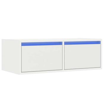 TV-Schrank mit LED-Leuchten Weiß 75x35,5x25 cm