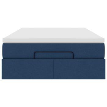 Ottoman-Bett mit Matratze Blau 120x200 cm Stoff