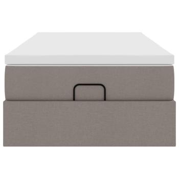 Ottoman-Bett mit Matratze Taupe 100x200 cm Stoff