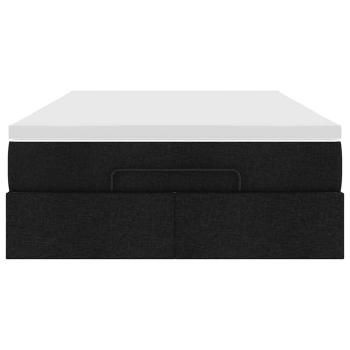 Ottoman-Bett mit Matratze Schwarz 120x190 cm Stoff