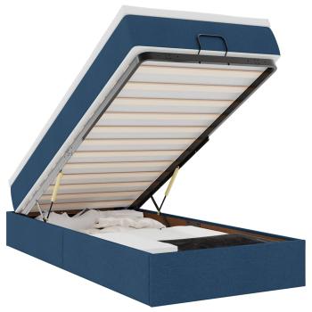 Ottoman-Bett mit Matratze Blau 90x190 cm Stoff