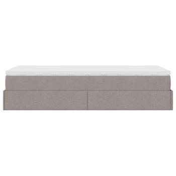 Ottoman-Bett mit Matratze Taupe 90x190 cm Stoff