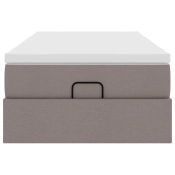 Ottoman-Bett mit Matratze Taupe 90x200 cm Stoff
