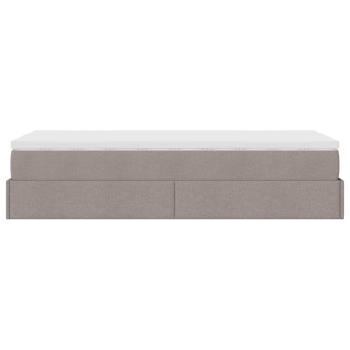 Ottoman-Bett mit Matratze Taupe 90x200 cm Stoff