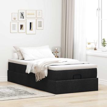 ARDEBO.de - Ottoman-Bett mit Matratze Schwarz 90x200 cm Stoff